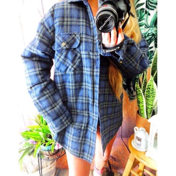 Vintage cozy oversized quilted flannel jacket đ